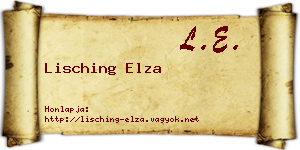 Lisching Elza névjegykártya